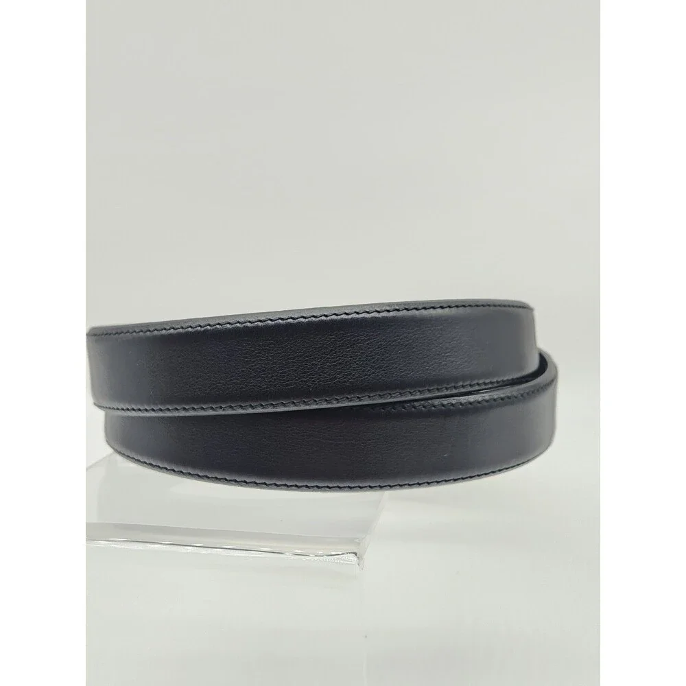 Maus & Hoffman Size 40 Black Leather Dress Belt Made In Italy